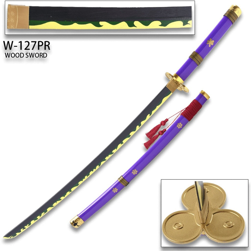 Wooden Material Oden Swords Ame no Habakiri & Enma with Stand